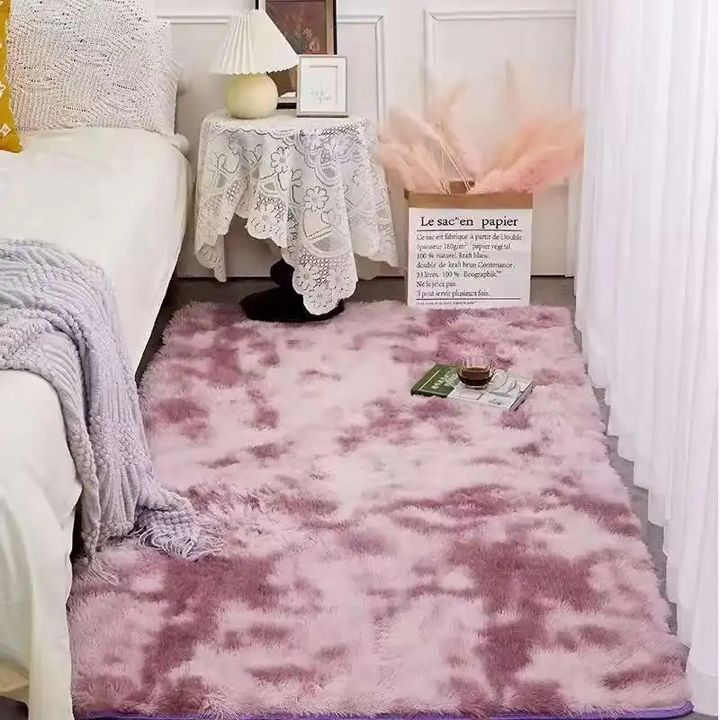 Tapete Tie-Dye Macio VIKAMA para Sala, Quarto e Crianças | Pelúcia Antiderrapante e Lavável à Máquina