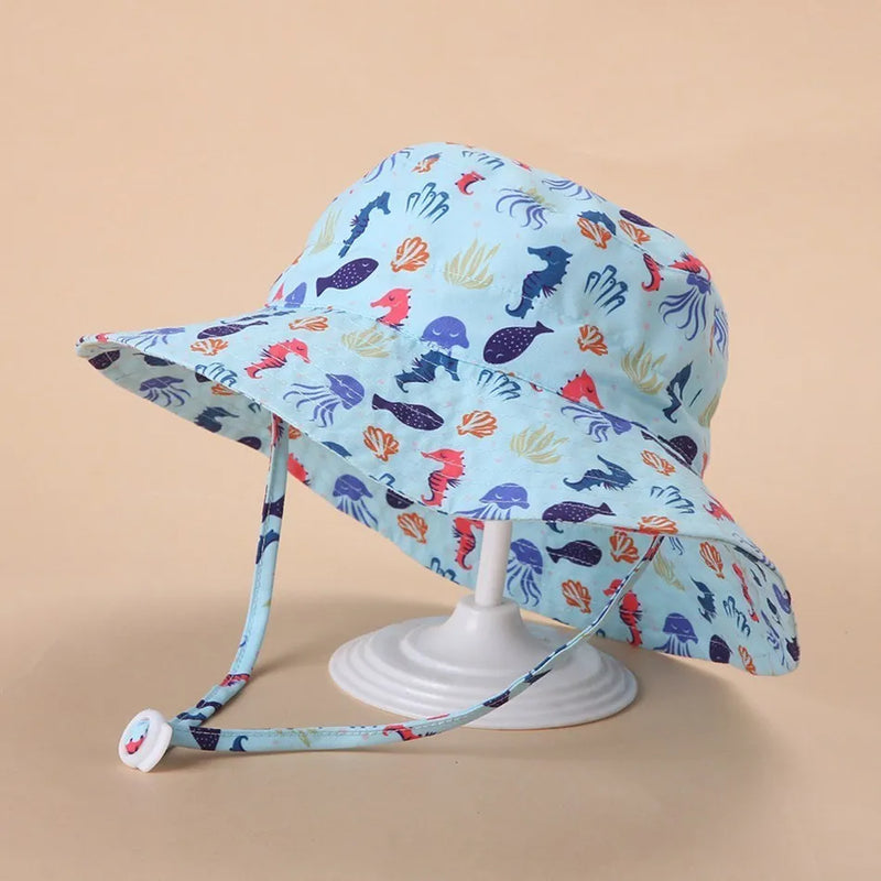 Chapéu Infantil Unissex Estilo Pescador – Proteção Solar com Orelhinhas, para Bebês e Crianças (0 a 8 anos)
