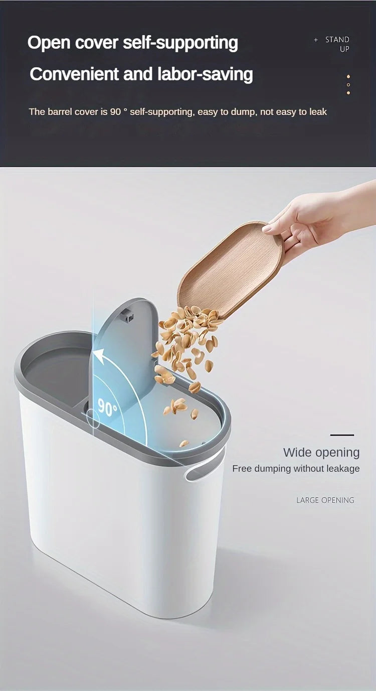 Lixeira de Banheiro VIE LENTE 10L – Pressão com Tampa, Design Compacto para Cozinha e Banheiro