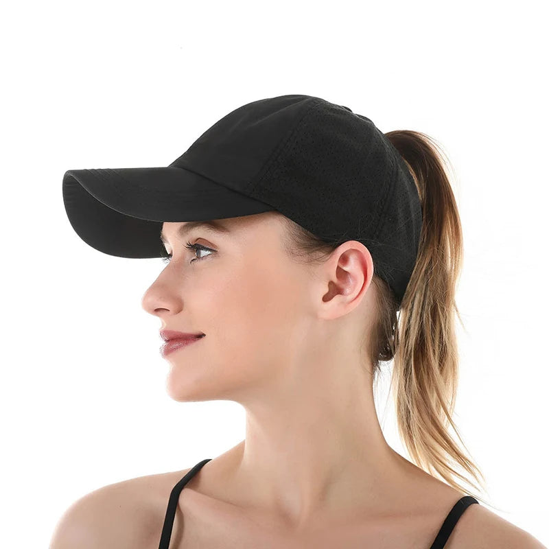 Boné de Beisebol Unissex de Verão – Viseira para Cabelo Cruzado, Respirável e Anti-UV, Casual e Esportivo