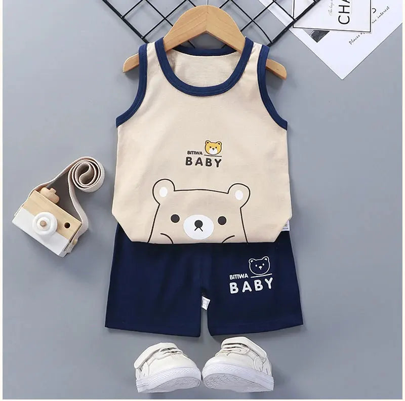 Conjunto Infantil em Algodão – Camiseta Regata e Shorts para Meninos e Meninas | Moda Verão