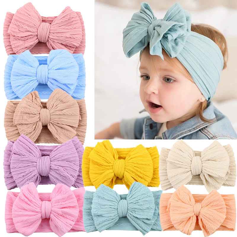 Tiarra Infantil QueenBaby com Laço em Nylon | Headband Elástico para Bebês e Crianças (0-5T)