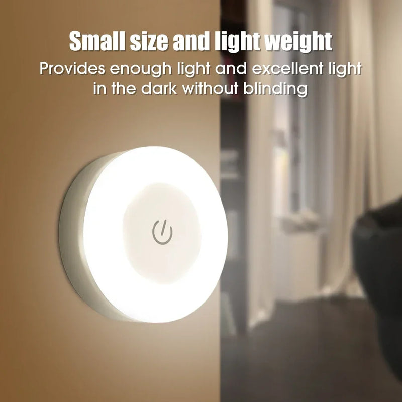 Luz Noturna Recarregável USB Portátil | LED para Sala de Estar, Quarto e Decoração de Casa