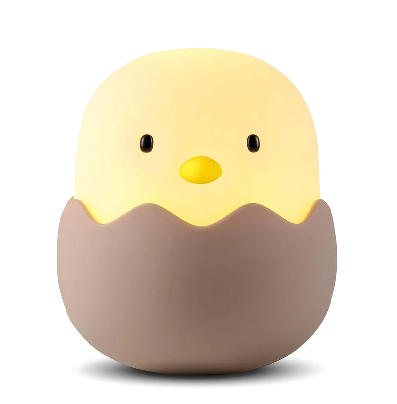 Luz Noturna Infantil em Silicone – Pato com Temporizador, Recarregável USB e Controle por Toque