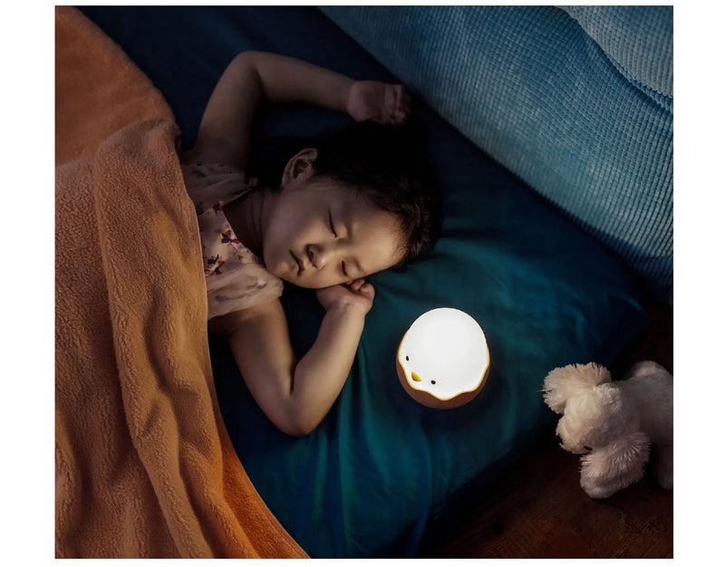 Luz Noturna Infantil em Silicone – Pato com Temporizador, Recarregável USB e Controle por Toque