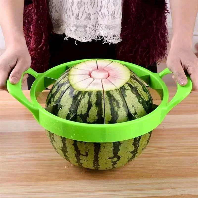 Cortador Manual de Melancia em Aço Inoxidável | Fatiador de Frutas Grande e Criativo com Design Ergonômico e Economia de Esforço