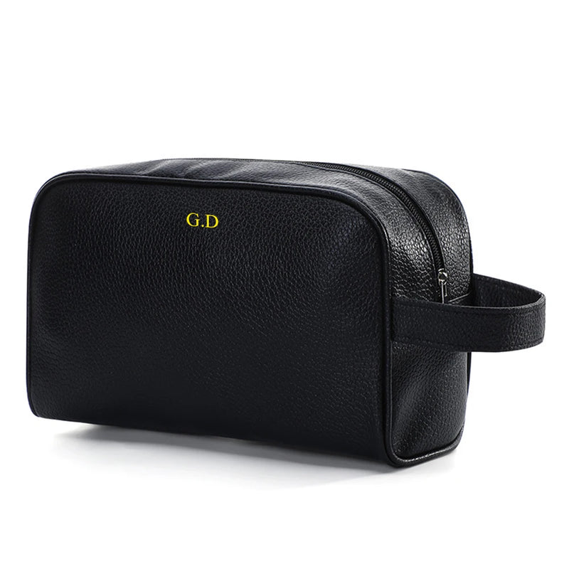 Bolsa de Cosméticos Personalizada GZGUANDA – Grande Capacidade com Zíper, Monograma e Inicial Gravada, Viagem e Negócios