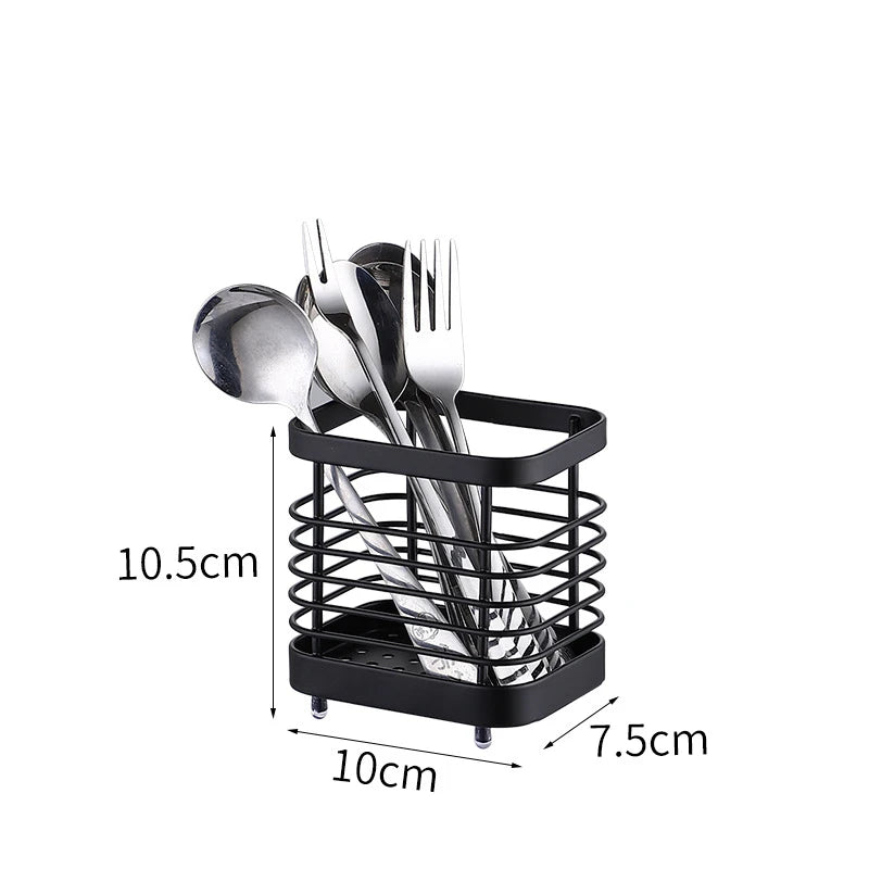 Cesta de Pauzinhos de Aço Inoxidável MEXQCH | Suporte Drenável para Utensílios de Cozinha | Garfos, Colheres e Talheres
