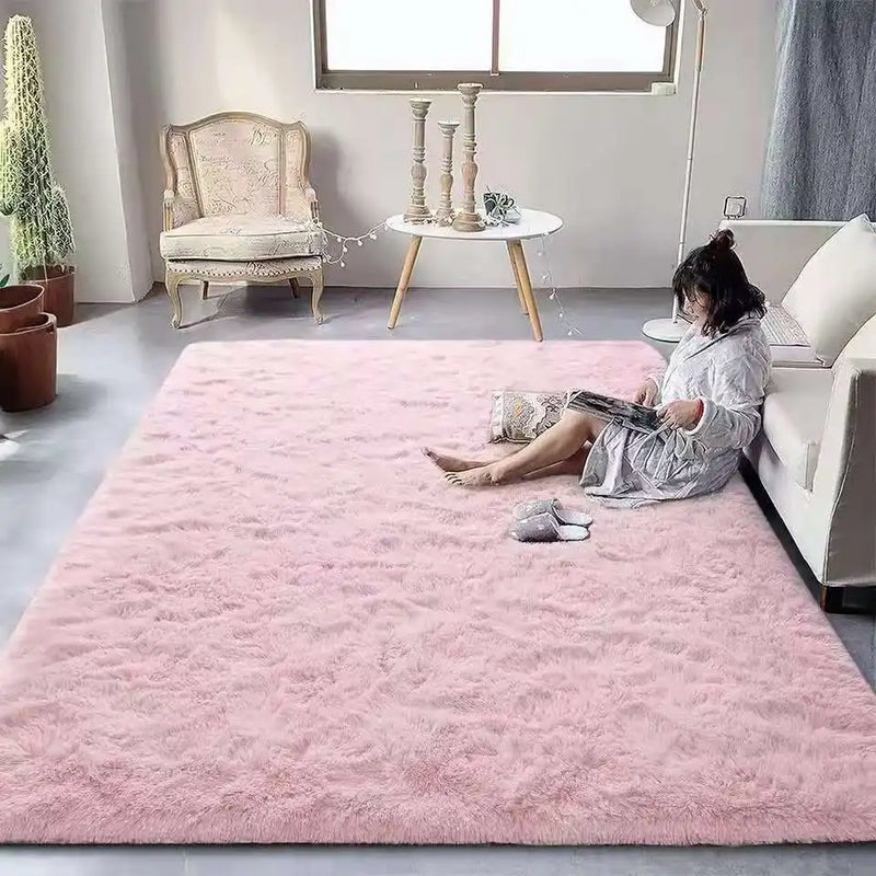 Tapete Tie-Dye Macio VIKAMA para Sala, Quarto e Crianças | Pelúcia Antiderrapante e Lavável à Máquina