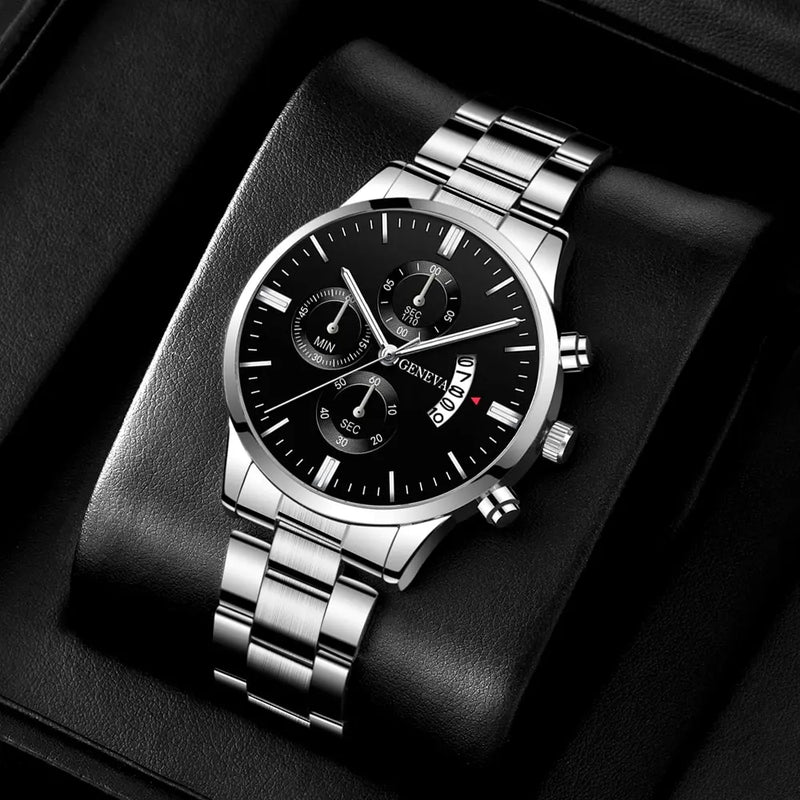 Relógio Masculino de Luxo DEYROS – Aço Inoxidável com Calendário