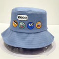Chapéu Infantil Bucket Hat – Estilo Coreano com Expressão Divertida para Meninos e Meninas (2 a 6 anos)