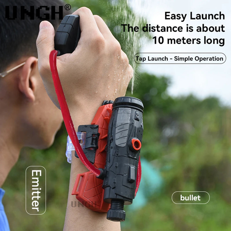 UNGH Spider Launcher – Pistola de Água de Pulso para Brincadeiras de Verão e Praia, com Luvas para Crianças