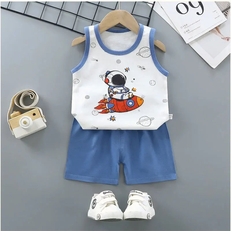 Conjunto Infantil em Algodão – Camiseta Regata e Shorts para Meninos e Meninas | Moda Verão