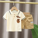 Conjunto Infantil Menino Verão – Camiseta e Shorts em Algodão 2 Peças com Estampa Divertida