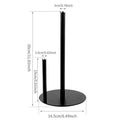 Paper Towel Holder Black, Premium Stainless Steel Kitchen Roll Dispenser, Countertop Roll Organizer with Weighted Base