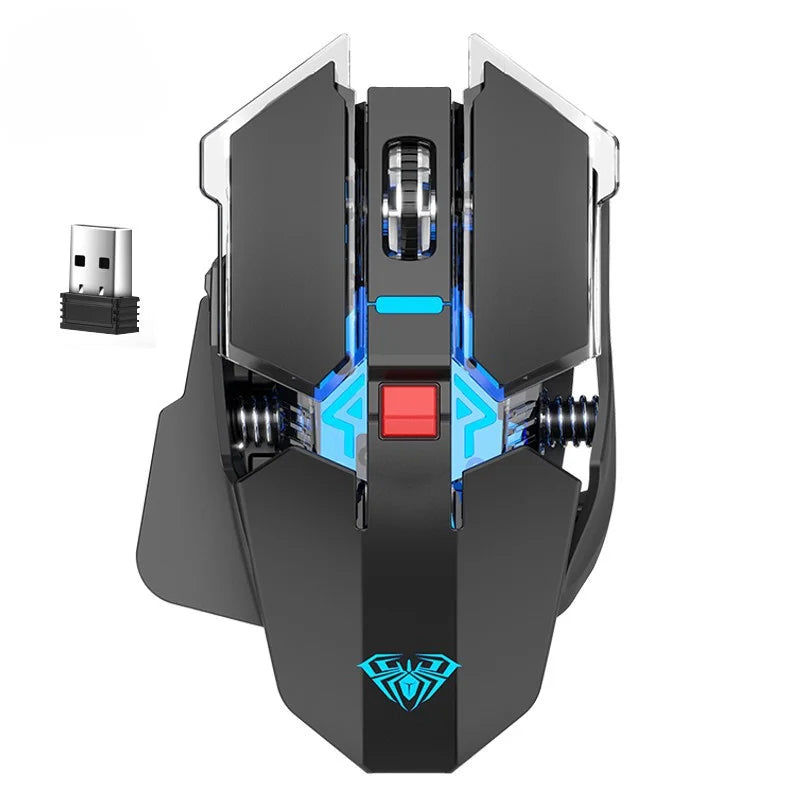 Mouse Sem Fio SC300 SSMMDZ – Recarregável, Silencioso, 6400 DPI, Luzes Coloridas, Para Notebook e Desktop