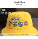Chapéu Infantil Bucket Hat – Estilo Coreano com Expressão Divertida para Meninos e Meninas (2 a 6 anos)
