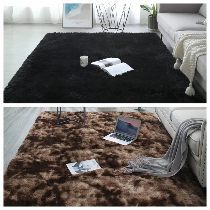 Tapete Tie-Dye Macio VIKAMA para Sala, Quarto e Crianças | Pelúcia Antiderrapante e Lavável à Máquina