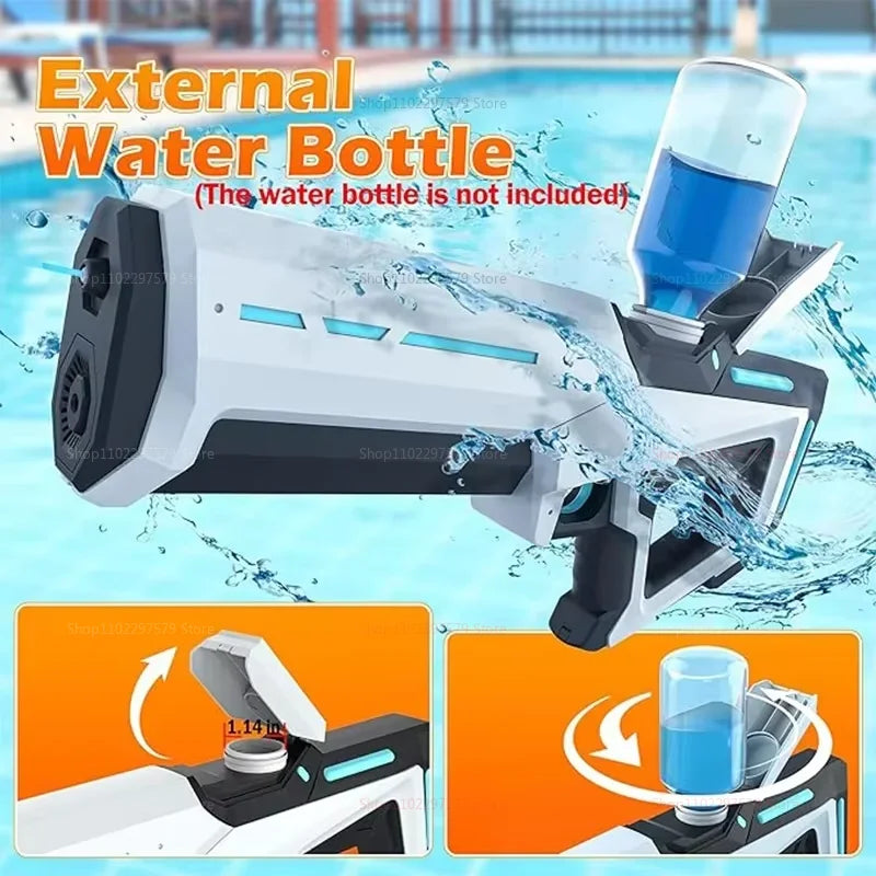 Pistola de Água Automática Abay – Brinquedo Elétrico de Tiro Contínuo para Praia, Piscina e Diversão ao Ar Livre