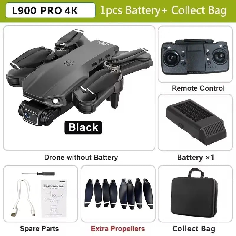 L900 Pro GPS Drone 4K – Quadcopter Profissional com Câmera Dupla, WiFi 5G, Motor Brushless e Alcance de 1,2KM