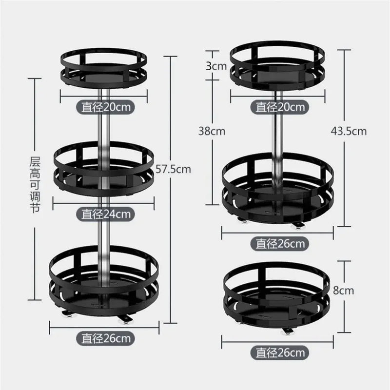 Organizador de Temperos Giratório 360° | Bandeja Antideslizante para Potes e Latas | Suporte para Cozinha e Acessórios