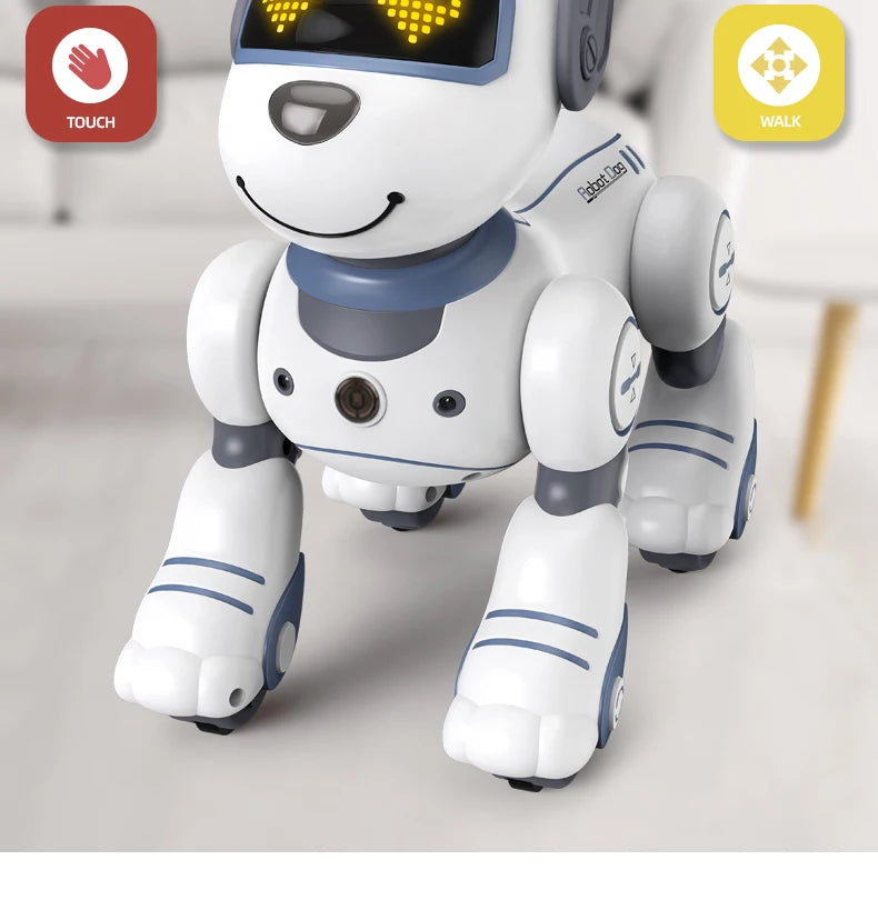 Robô Cachorro Inteligente com Controle Remoto – Brinquedo Eletrônico Programável para Crianças