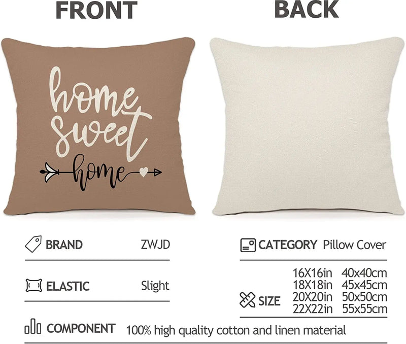 Capa de Almofada Geométrica de Linho | Decoração para Sofá, Cadeira, Cama, Jardim e Carro