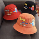 Chapéu Infantil Bucket Hat – Estilo Coreano com Expressão Divertida para Meninos e Meninas (2 a 6 anos)