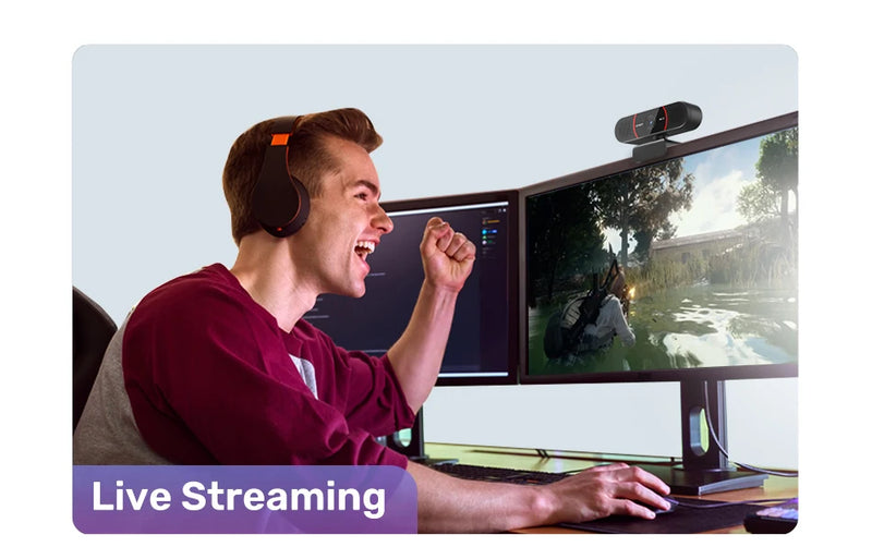 Webcam EMEET C960 4K – USB com Tripé, Autofoco e Microfone Integrado para Streaming e Videoconferências