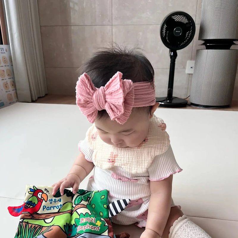 Tiarra Infantil QueenBaby com Laço em Nylon | Headband Elástico para Bebês e Crianças (0-5T)