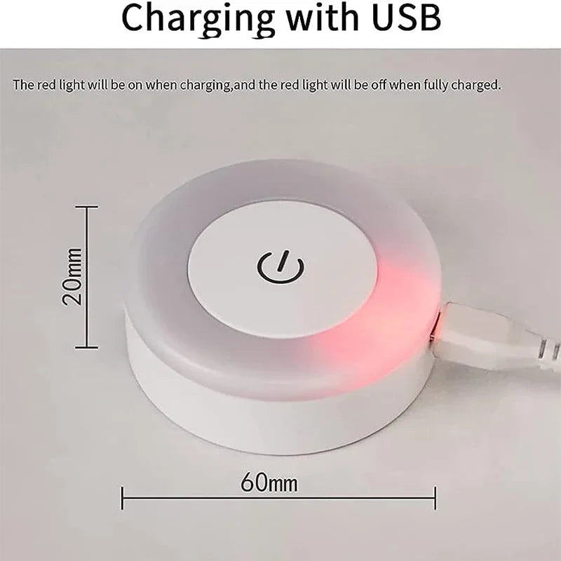 Luz Noturna Recarregável USB Portátil | LED para Sala de Estar, Quarto e Decoração de Casa