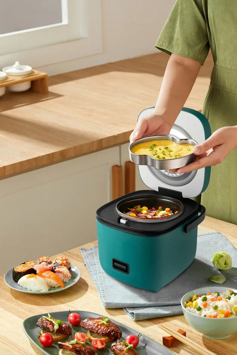 Mini Panela Elétrica de Arroz BALASHOV | Cozinha Doméstica para 1-2 Pessoas | Panela de 1,2L com Função de Aquecimento e Vaporizador