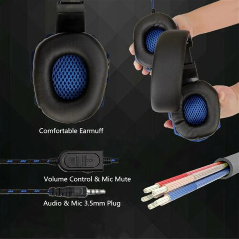 Fone de Ouvido Gamer Virwir – Com Fio 3,5mm, Microfone Ajustável, Bass Stereo, Compatível com PS4/PS5, Xbox, Smartphone e PC