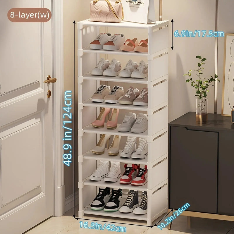 Organizador de Sapatos 6/8 Camadas | Sapateira Intercalar com Estrutura de Metal e Camadas de Tecido | Ideal para Entrada, Corredor ou Sala de Estar