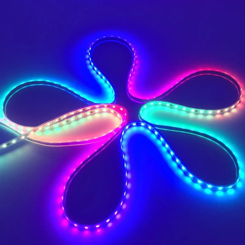 TUYA LED Strip Lights WS2812 RGBIC – Tira de LED Endereçável com Efeito Perseguidor, Wi-Fi, USB 5V, Smartlife Dreamcolor