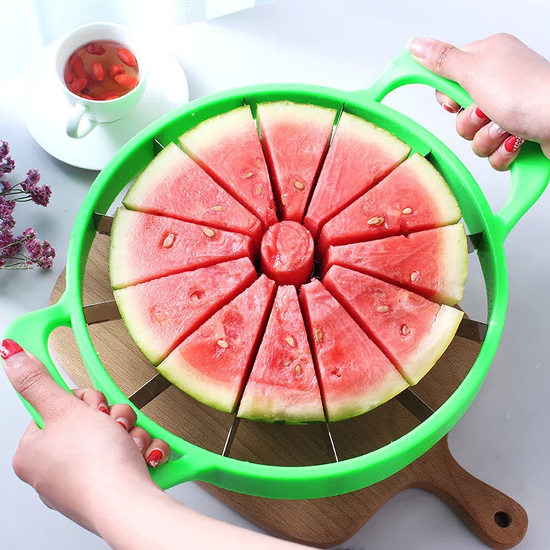 Cortador Manual de Melancia em Aço Inoxidável | Fatiador de Frutas Grande e Criativo com Design Ergonômico e Economia de Esforço