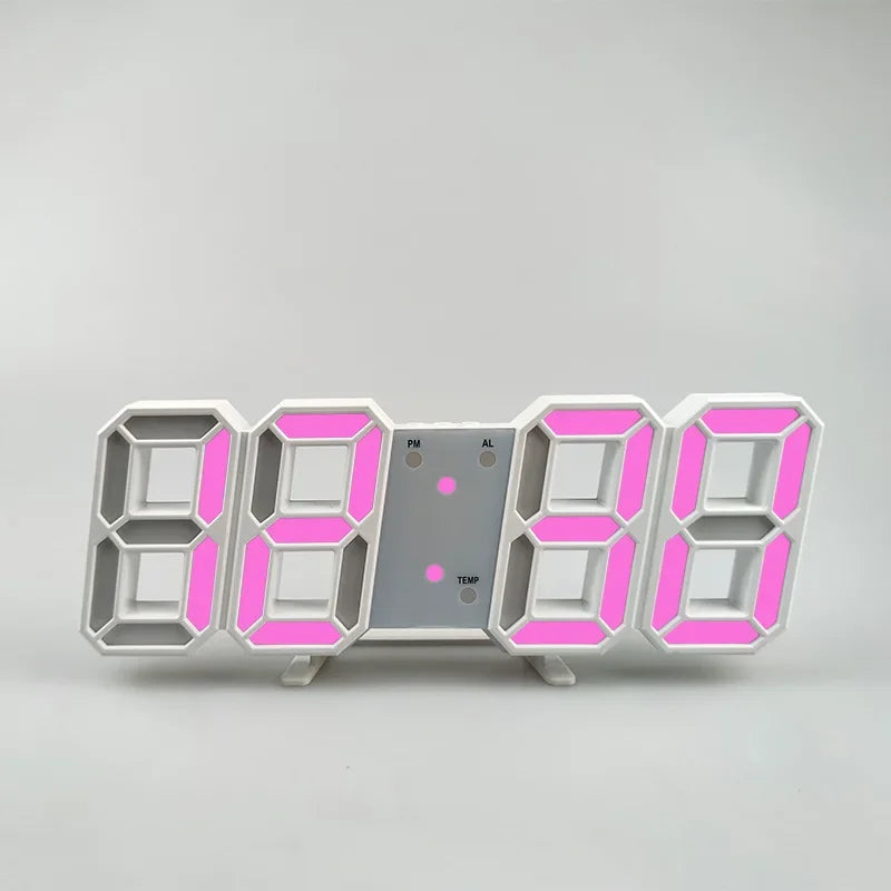 Relógio Digital 3D Niditon – Mesa e Parede, Moderno, com Exibição de Hora, Calendário e Umidade
