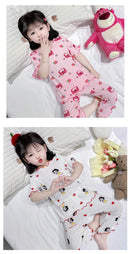 Conjunto de Pijama Infantil em Algodão – Regata e Shorts de Verão com Estampa de Desenho Animado (4 a 6 anos)