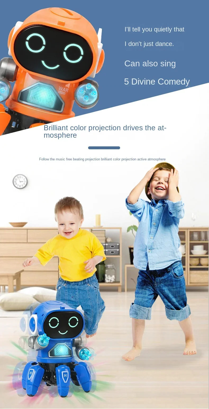 Robô Musical Infantil com Luzes LED – Brinquedo Educativo com Dança e Movimento para Crianças