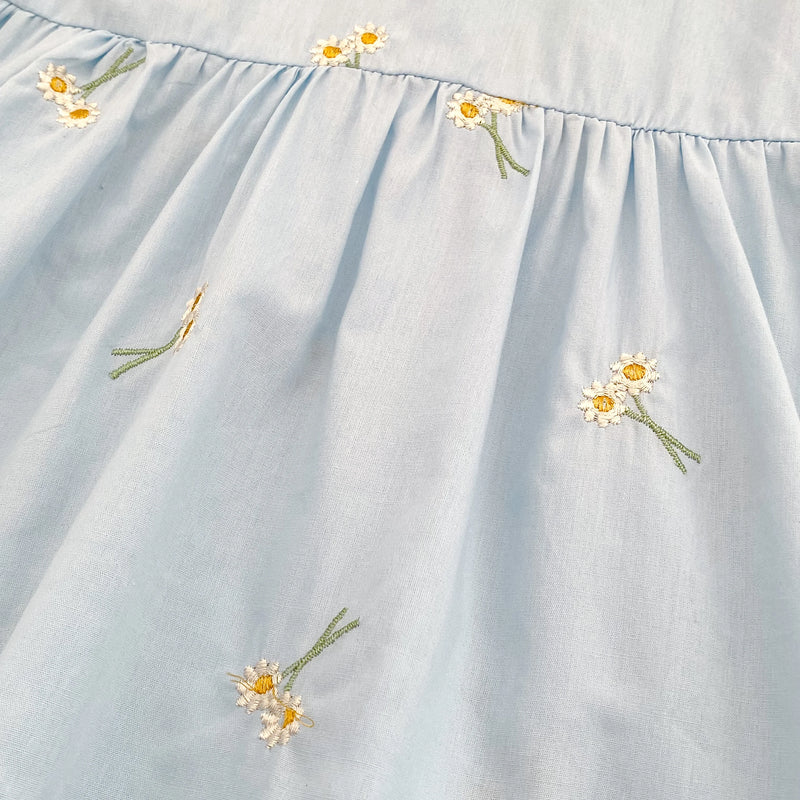 Vestido Infantil Princesa Floral com Bordado – Algodão, 1 a 6 Anos – Modelo Europeu