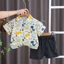 Conjunto Infantil Menino Verão – Camiseta e Shorts em Algodão 2 Peças com Estampa Divertida