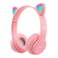 Fones de Ouvido VAKIND – Sem Fio Bluetooth com Luz LED em Formato de Orelhas de Gato, Microfone e Controle, Over-Ear para Crianças e Adolescentes
