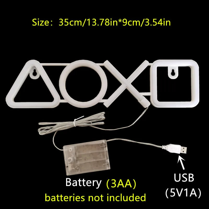 Luz Neon USB para Parede – Decoração Gamer para Quarto, Sala de Jogos e Teen Room