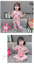 Conjunto de Pijama Infantil em Algodão – Regata e Shorts de Verão com Estampa de Desenho Animado (4 a 6 anos)