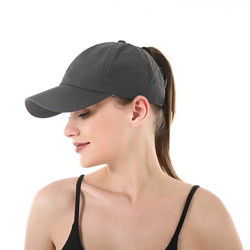 Boné de Beisebol Unissex de Verão – Viseira para Cabelo Cruzado, Respirável e Anti-UV, Casual e Esportivo