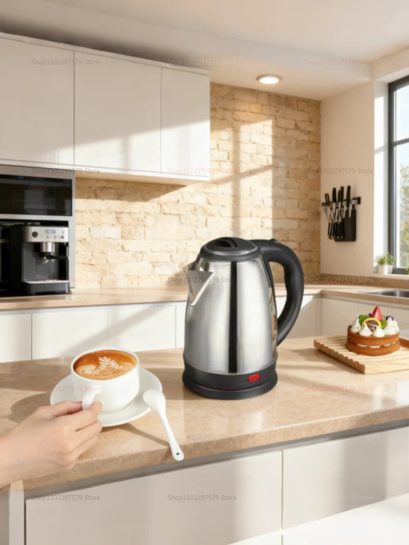 Chaleira Elétrica Inteligente 2L | Aço Inoxidável, Desligamento Automático e Base Rotativa 360°
