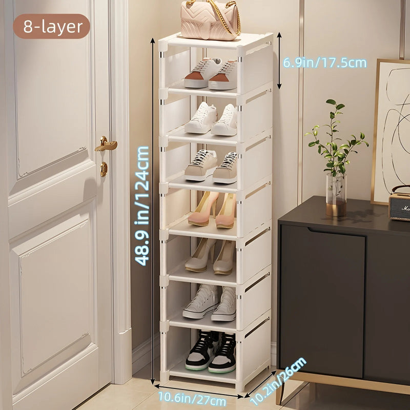 Organizador de Sapatos 6/8 Camadas | Sapateira Intercalar com Estrutura de Metal e Camadas de Tecido | Ideal para Entrada, Corredor ou Sala de Estar