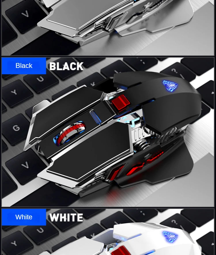 Mouse Sem Fio SC300 SSMMDZ – Recarregável, Silencioso, 6400 DPI, Luzes Coloridas, Para Notebook e Desktop