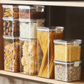 Caixa de Armazenamento de Alimentos Selada | Pote de Plástico com Tampa para Cereais, Doces e Grãos | Organizador de Cozinha e Geladeira