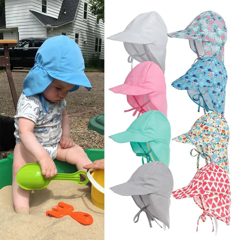 Chapéu de Sol Infantil Ajustável – Proteção Solar FPS 50+ para Bebês e Crianças